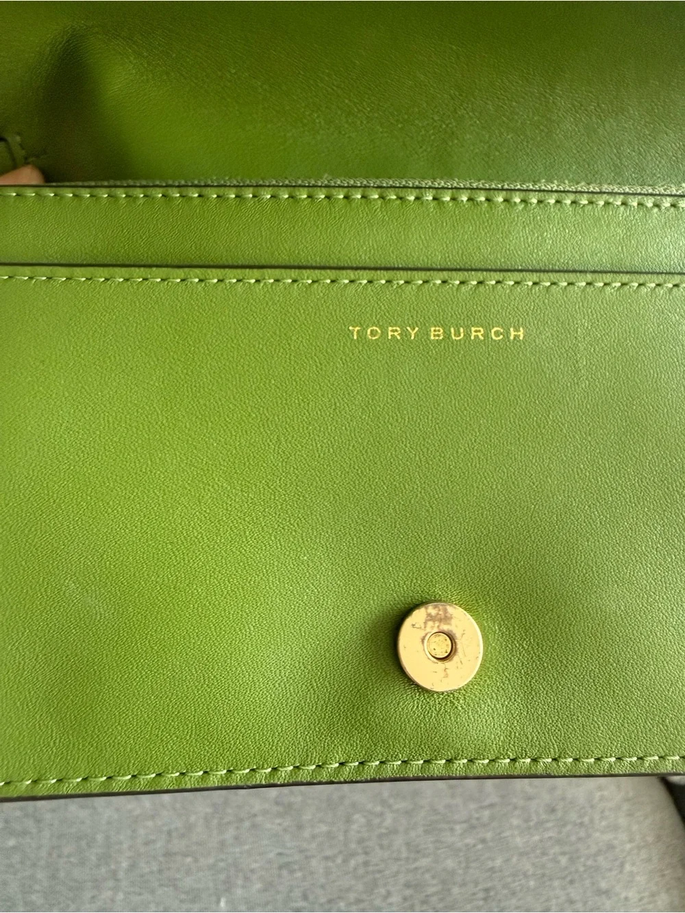 Tory Burch Olive Green Quilted Chain Crossbody with Tassel